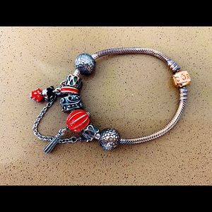 Pandora Silver Snake Chain Custom Charms Bracelet